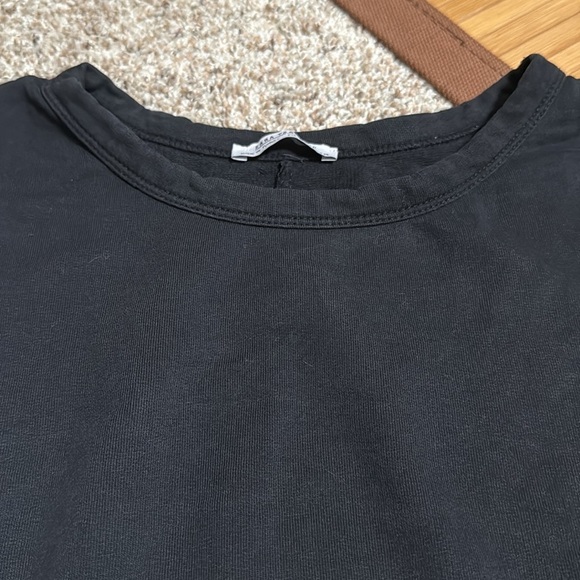 Zara Black Boxy Sweatshirt With Tie Wrists - Picture 4 of 5